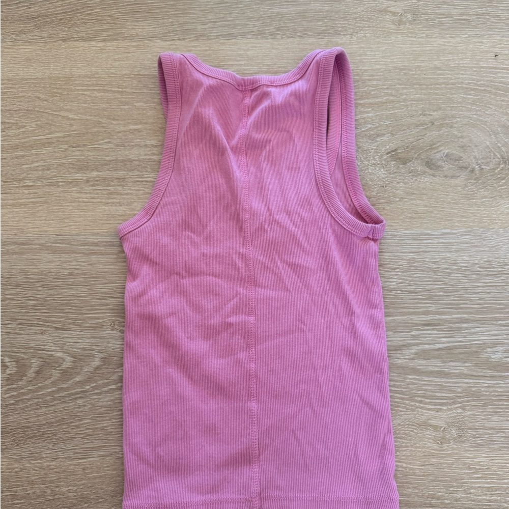 Pink Ribbed Tank Top - Picture 3 of 3